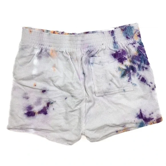 Hammies Purple Tie Dye Stretch Corduroy Retro Shorts Women's Size 34x2 - Picture 3 of 5